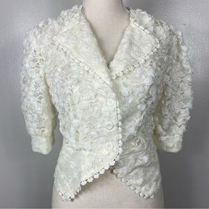 Vita Grace roses and hearts blouse sz S